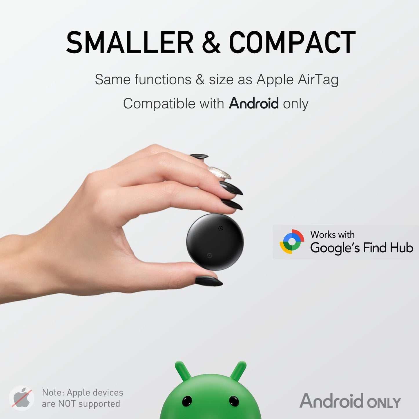 Android Air Tracker 2 Pack: Smart Tracker(2025), Compatible with Google's Find Hub/Find My Device (Android Only) App, Tracker Tag Locator for Keys, Luggage, Satchel, Backpack etc