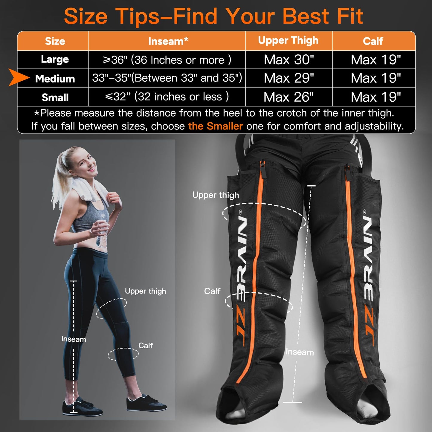 JZBRAIN Sequential Air Compression Recovery System : Professional Full Leg Compression Boots for Circulation and Pain Relief - Sequential Device for Muscle Relaxation - Gifts for Athletes, Women, Men
