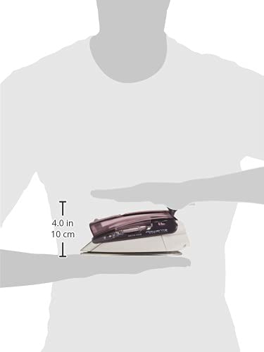 Rowenta Travel Iron, Pro Compact Stainless Steel Soleplate Hand Held Steamer Iron for Clothes, 200 Microsteam Holes, 1000 Watts Ironing, Fabric Steamer, Dual Voltage, Mini Iron, Purple, DA1560