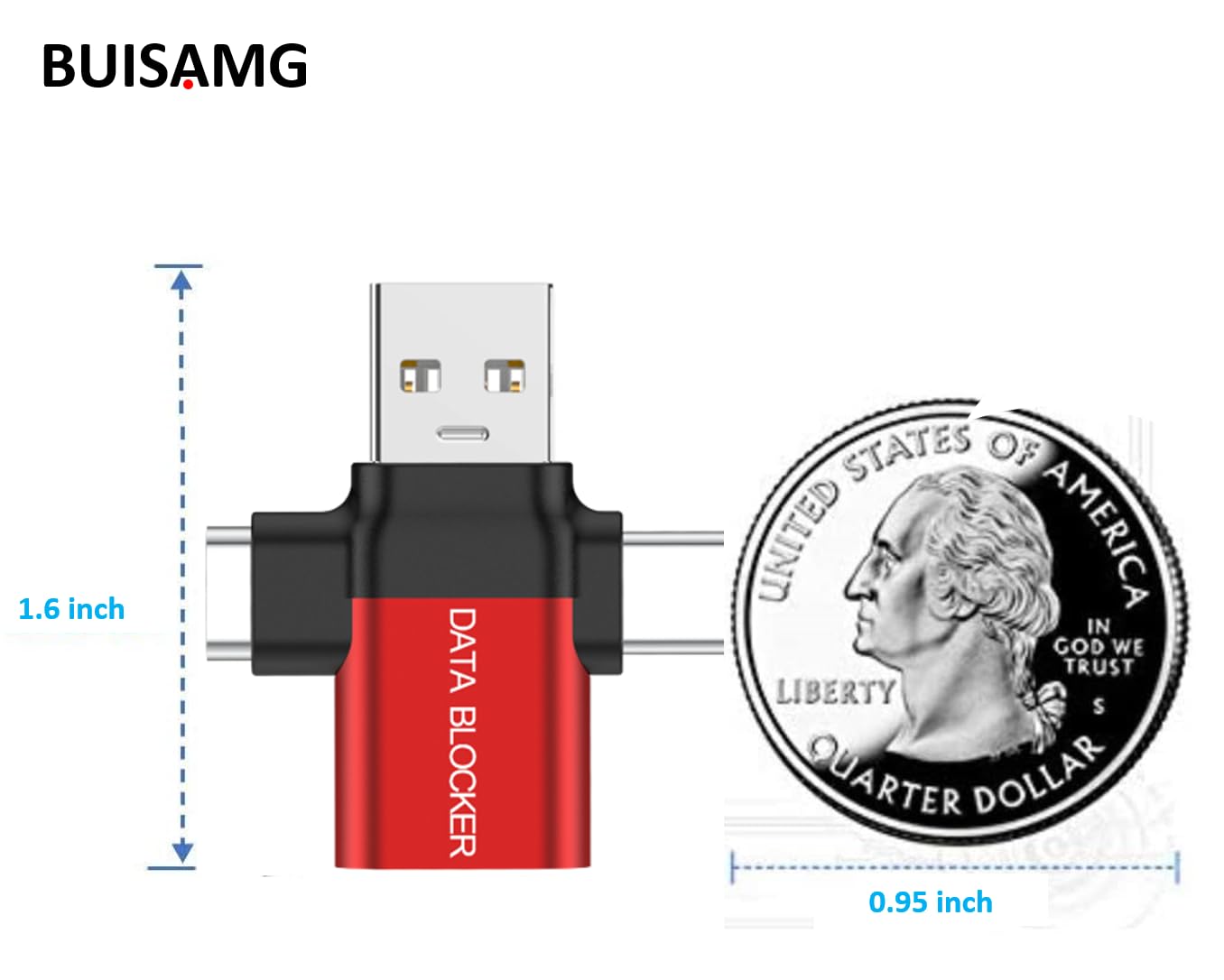BUISAMG Data Blocker, 4-in-1 Universal USB Data Blocker, Protection from Illegal Downloading, Hacking Proof 100% Guaranteed, for iPhone 15 16 and Any USB Device Charging. 2-Pack