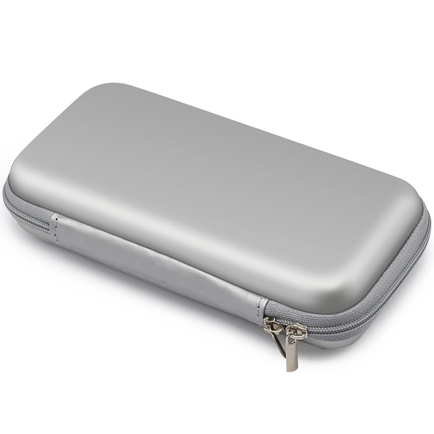 iMangoo Shockproof Travel Essentials Organizer Charger Case, Space-Optimized Small Zipper Electronics Accessories Pouch Tech Cord Cable Power Bank Storage for Women Men, 6.5x3.2x1 In (Silver)