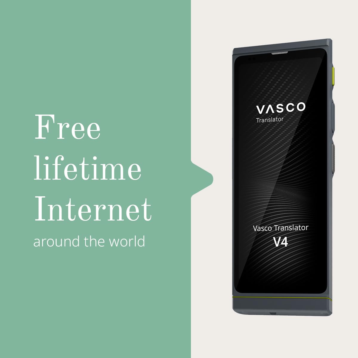 Vasco V4 Language Translator Device | 112 Languages | Free Lifetime Internet in Almost 200 Countries | Black Onyx