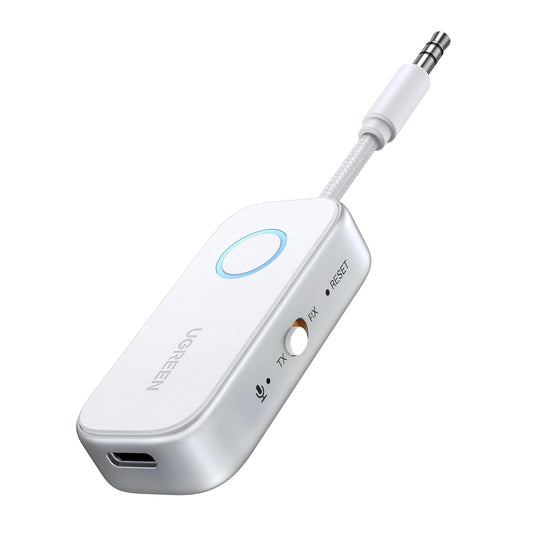 UGREEN Airplane Bluetooth 6.0 Transmitter Receiver for 2 Airpods or Headphones, Airplane Travel Essentials 2-in-1 Wireless Bluetooth Adapter, 3.5MM AUX Jack Adapter on Flight, TV, Car Stereo