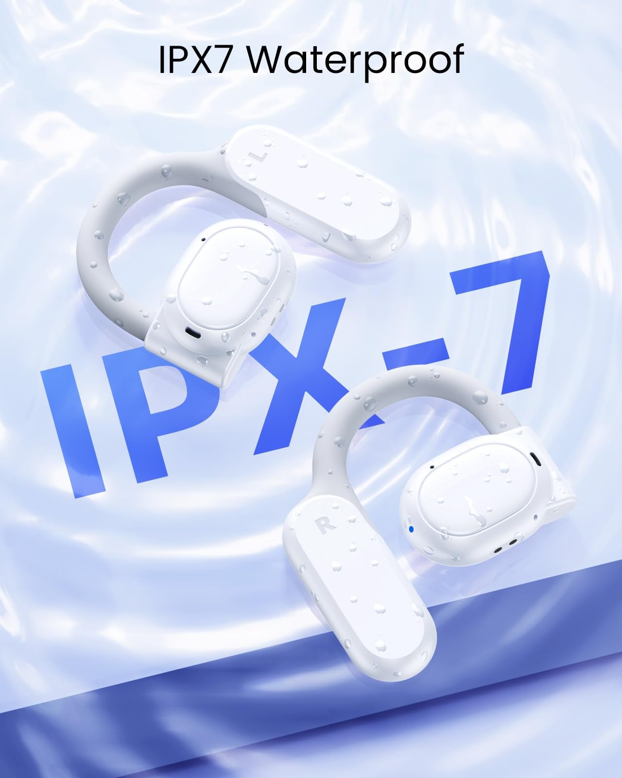 AI Translation Earbuds Real Time with LED Display White