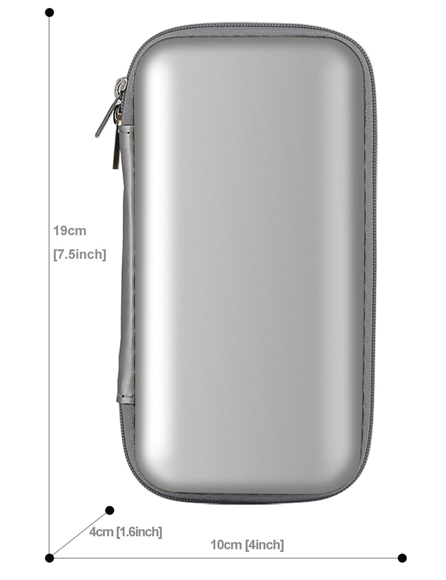 iMangoo Shockproof Travel Essentials Organizer Charger Case, Space-Optimized Small Zipper Electronics Accessories Pouch Tech Cord Cable Power Bank Storage for Women Men, 6.5x3.2x1 In (Silver)