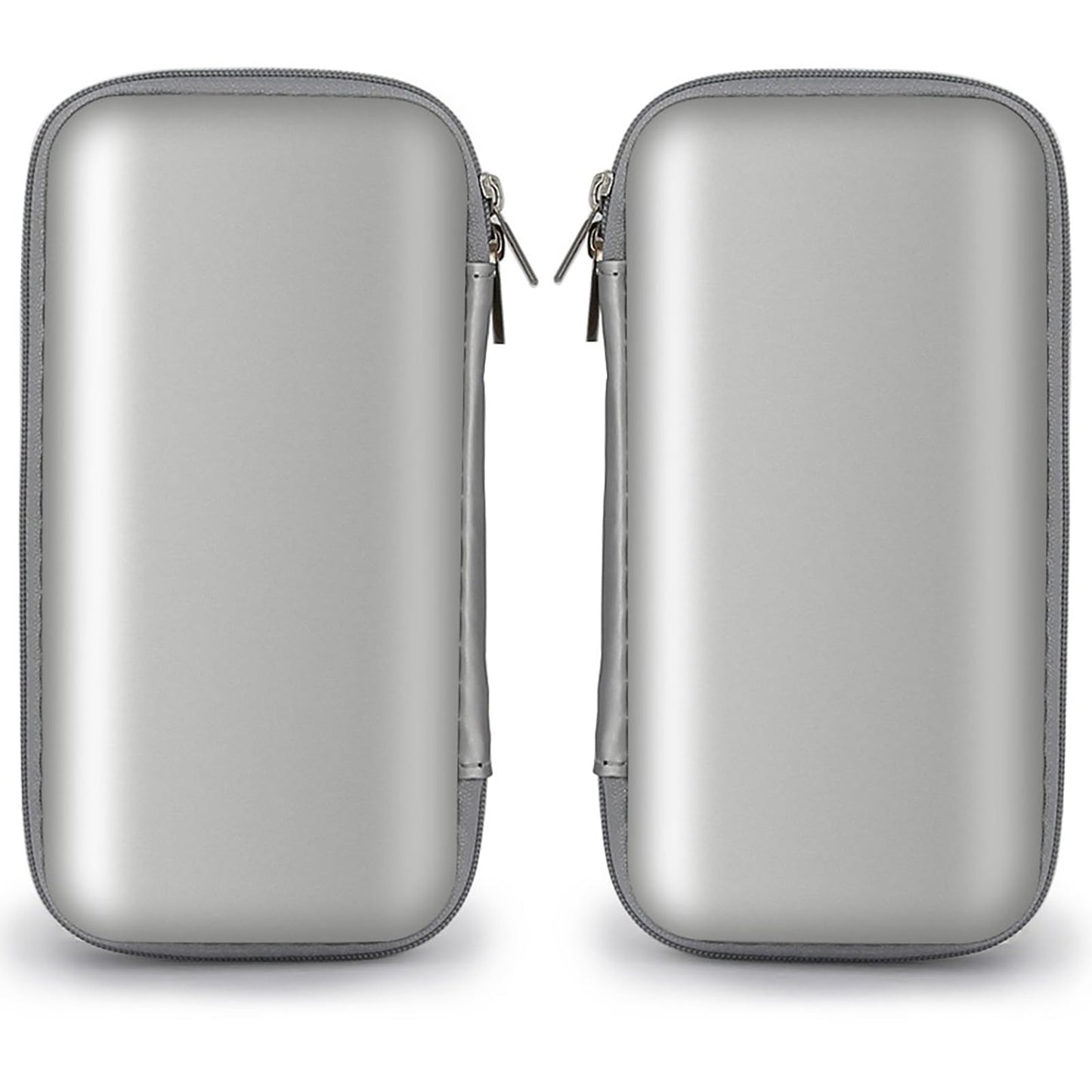 iMangoo Shockproof Travel Essentials Organizer Charger Case, Space-Optimized Small Zipper Electronics Accessories Pouch Tech Cord Cable Power Bank Storage for Women Men, 6.5x3.2x1 In (Silver)