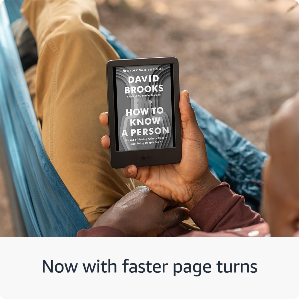 Amazon Kindle 16 GB (newest model) - Lightest and most compact Kindle, now with faster page turns, and higher contrast ratio, for an enhanced reading experience - Black