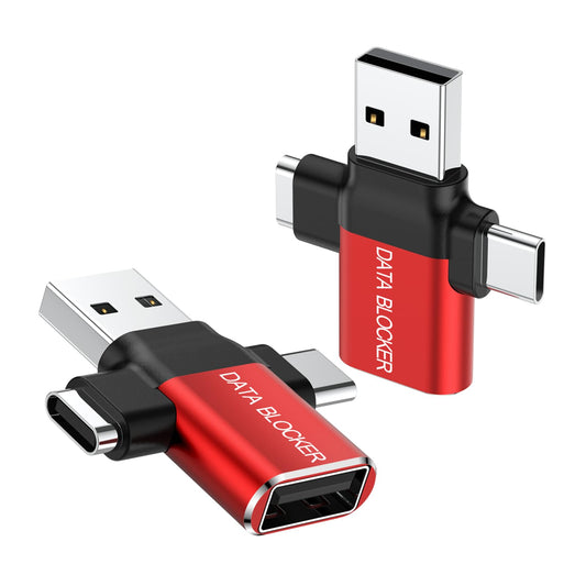 BUISAMG Data Blocker, 4-in-1 Universal USB Data Blocker, Protection from Illegal Downloading, Hacking Proof 100% Guaranteed, for iPhone 15 16 and Any USB Device Charging. 2-Pack