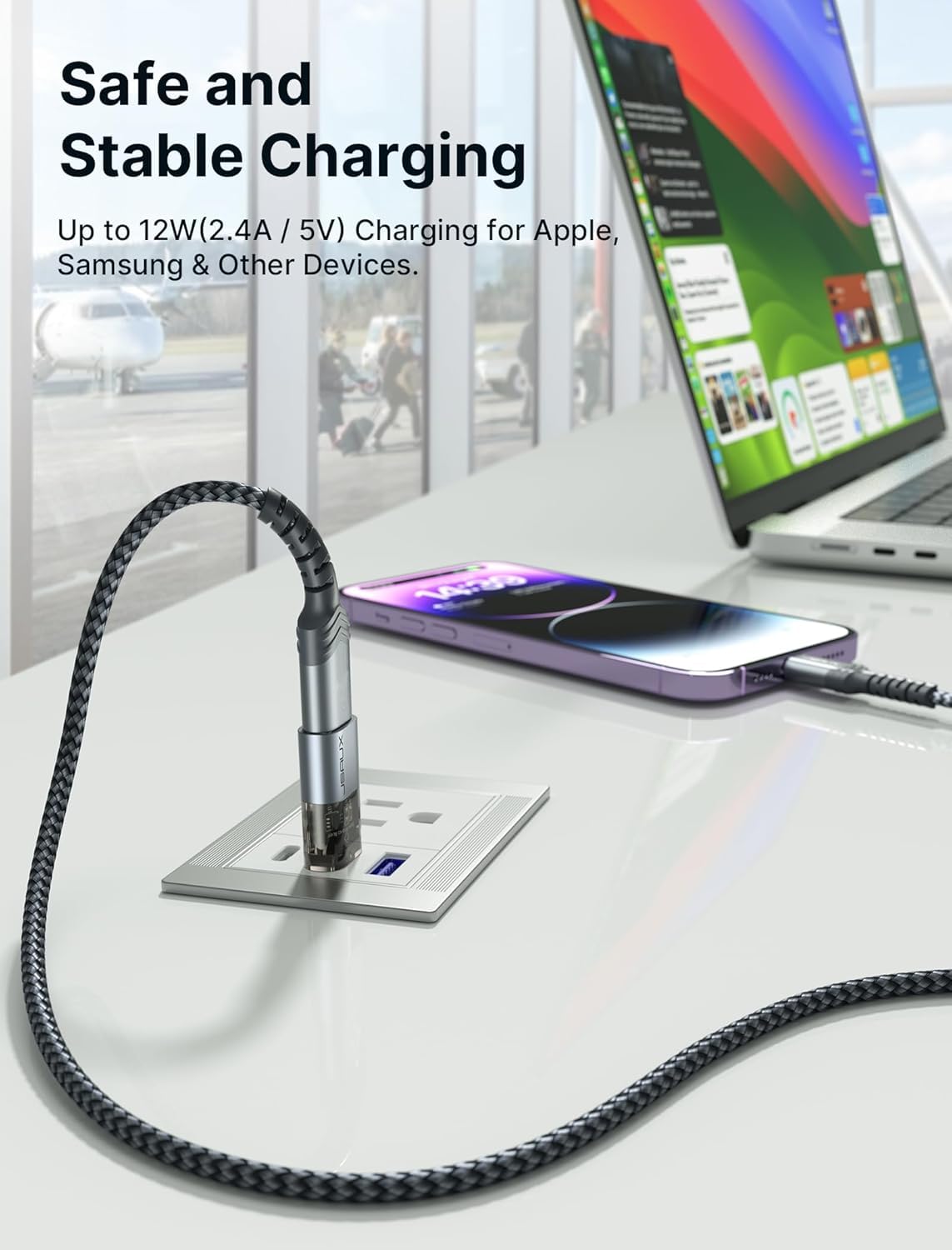 JSAUX USB Data Blocker & USB C Data Blocker (4-Pack), Transparent Type A & Type C Data Blocker Only for Charge, Protect Against Juice Jacking, Refuse Hacking Provide Safe Charging