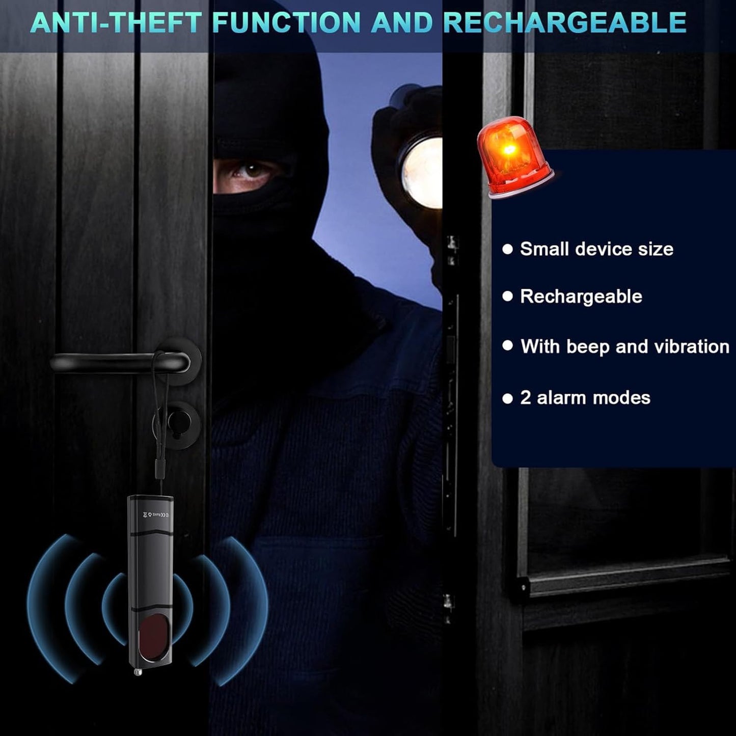 QEBAJI Hidden Camera Detectors, Spy Camera Finder, Portable Hidden Bug and Camera Detector, 5 Levels Sensitivity 6 Modes, Wireless Rechargeable for Home, Car, Hotel, Travel, 1 Pack, Full