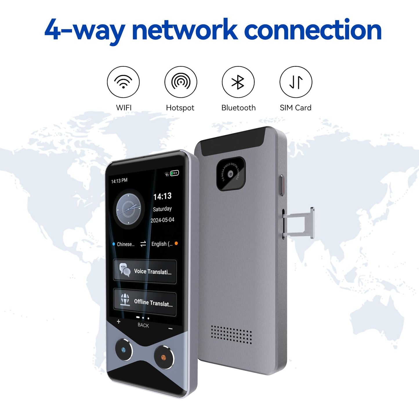 Language Translator Device No WiFi Needed, 2025 Upgraded Voice Translator Support 4G SIM/AI ChatGPT Two Way Real Time Instant Two-Way 137 Language Translator, Offline/Photo Translation