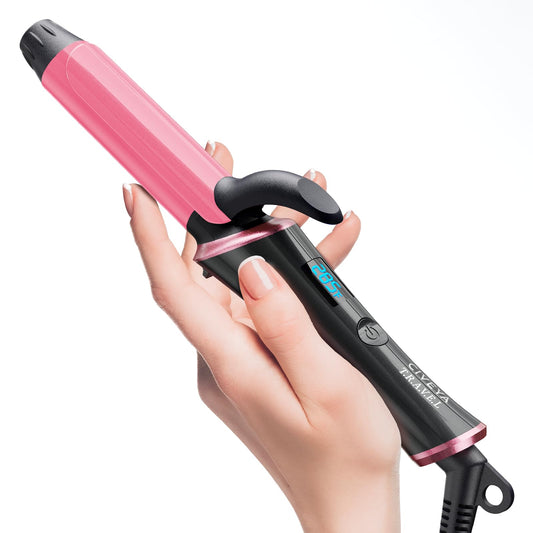 CIVEYA Travel Curling Iron Dual Voltage(110-240V)，1 Inch Mini Curling Iron Travel Size with 5 Adjustable Heat Settings, Ceramic Barrel with Argan Oil Infused, Portable