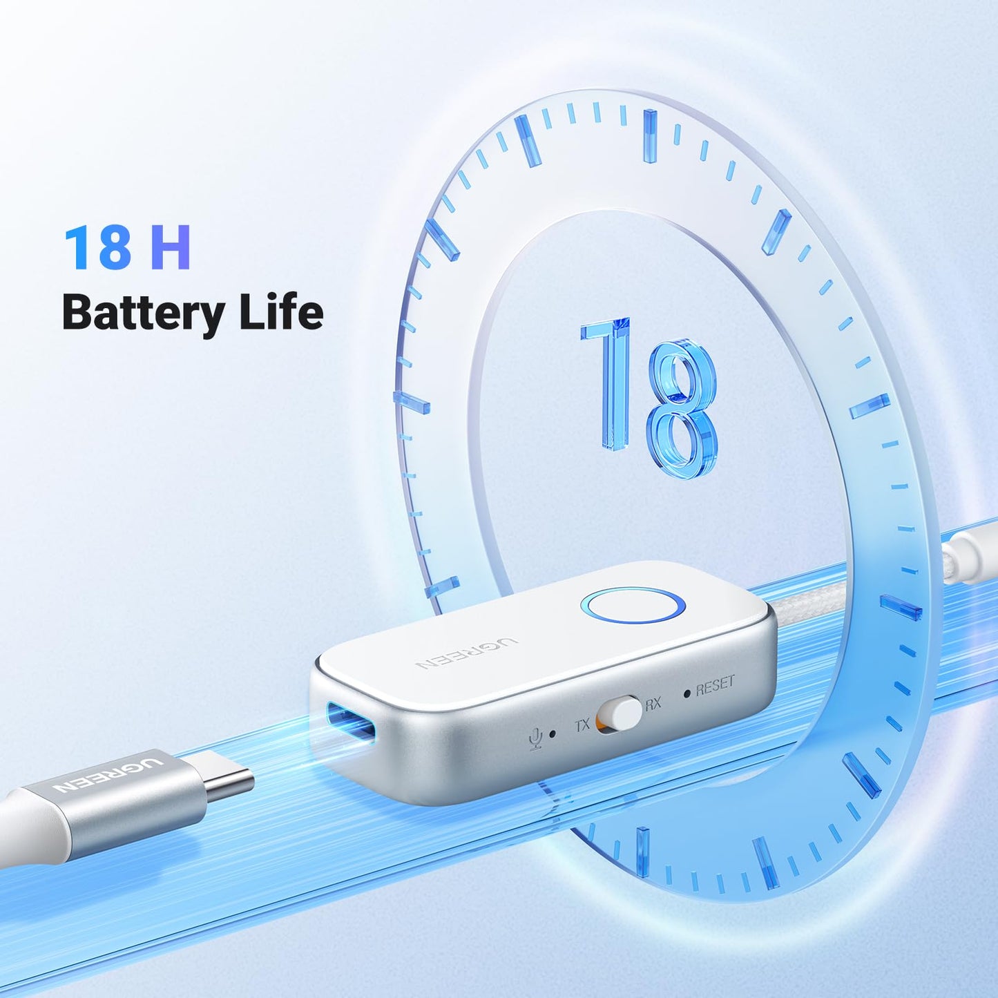 UGREEN Airplane Bluetooth 6.0 Transmitter Receiver for 2 Airpods or Headphones, Airplane Travel Essentials 2-in-1 Wireless Bluetooth Adapter, 3.5MM AUX Jack Adapter on Flight, TV, Car Stereo
