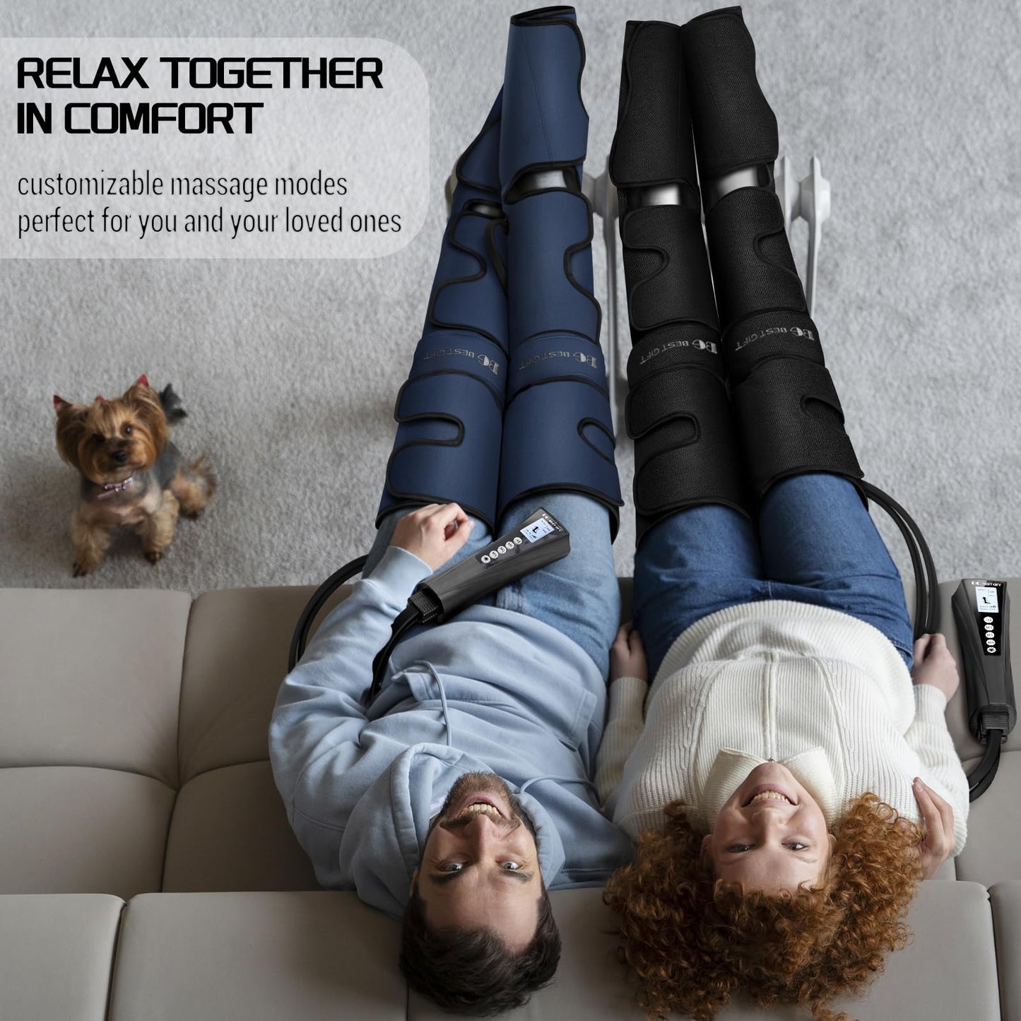 Bestgift Christmas Gifts for Men, Women, Mom, Dad, Mother's Day, Father's Day, Air Compression Massager with Heat for Foot, Leg, Calf, Thigh, Knee, Helpful for Muscle Fatigue, Cramps, Swelling, Edema