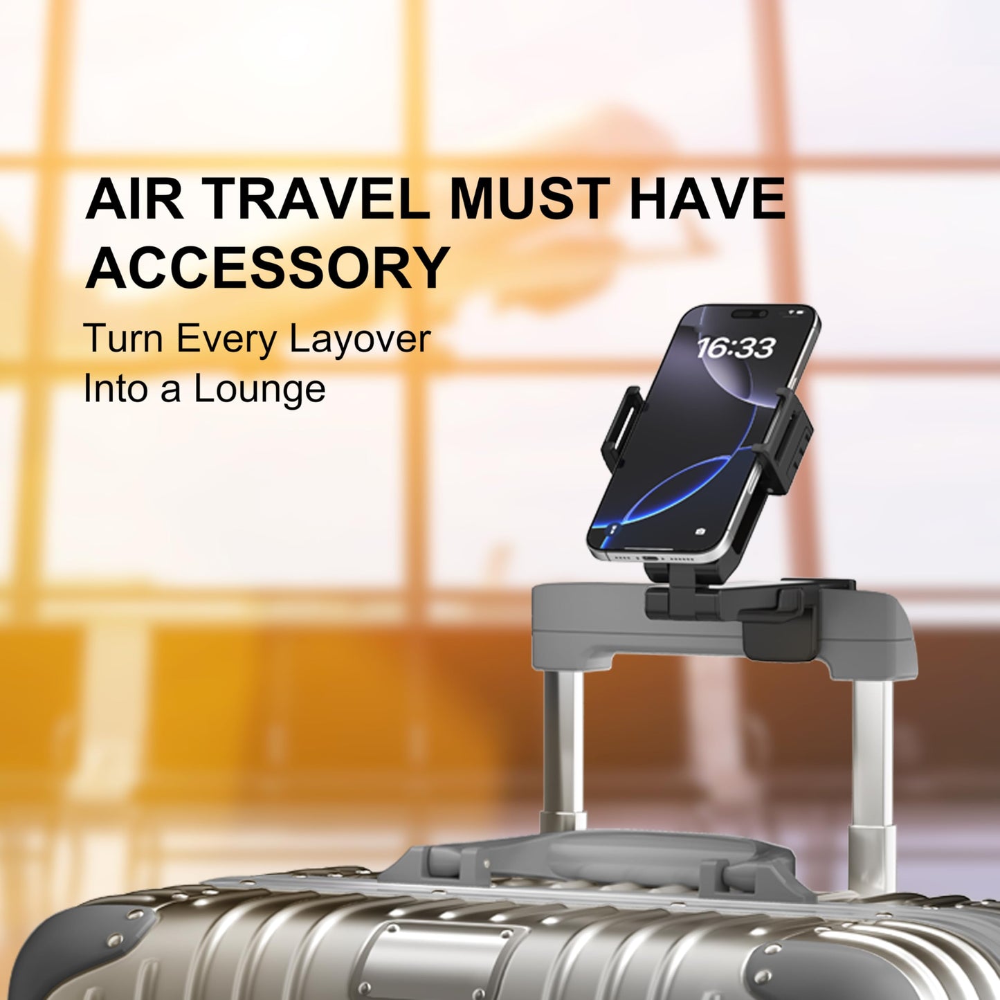 Perilogics 2025 Upgraded Travel Essentials Must Haves Airplane Phone Holder Mount. Improved Ergonomic Lever, Perfect for Long Flight, Cruise, Desk, Travel Gift for Content Creator
