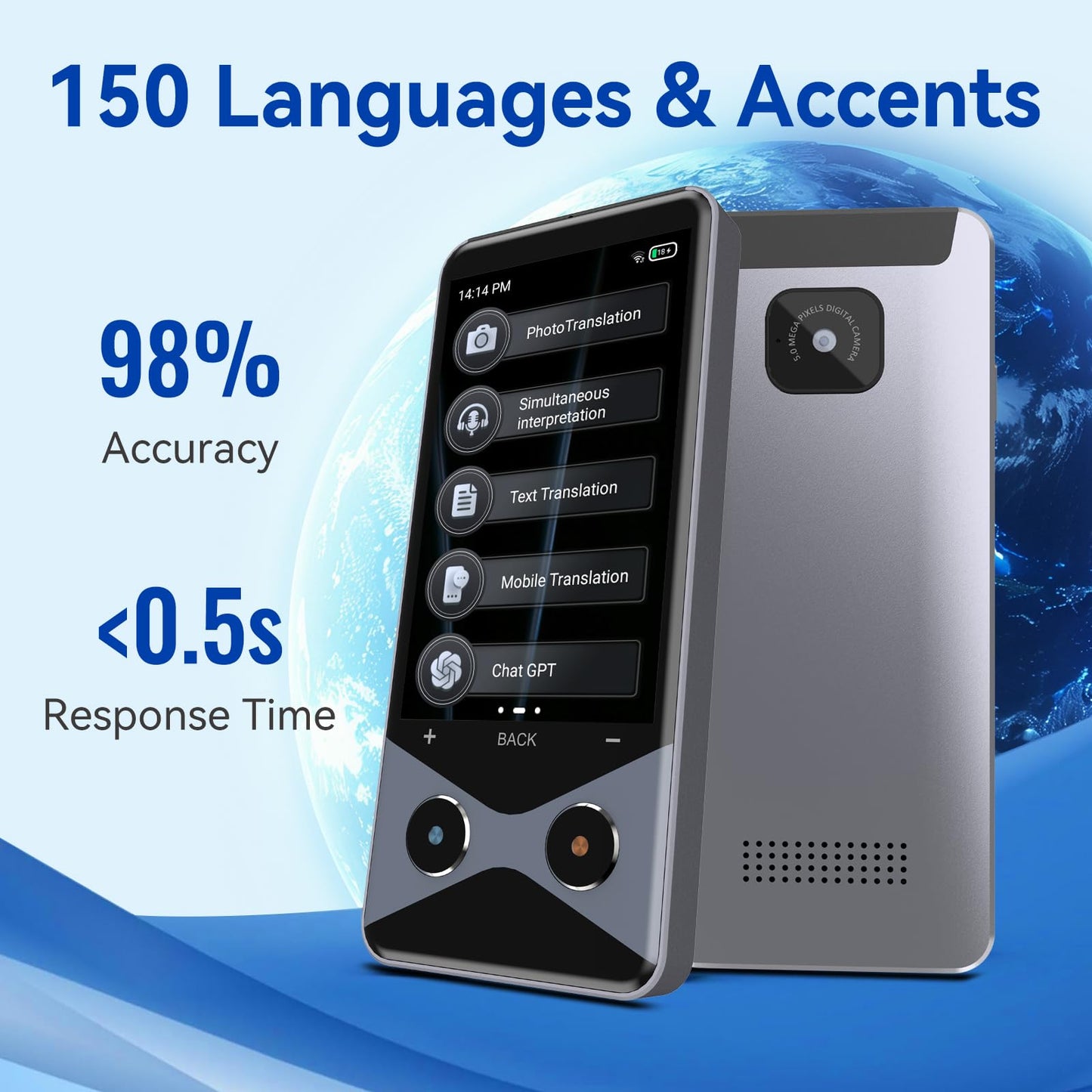 Language Translator Device No WiFi Needed, 2025 Upgraded Voice Translator Support 4G SIM/AI ChatGPT Two Way Real Time Instant Two-Way 137 Language Translator, Offline/Photo Translation