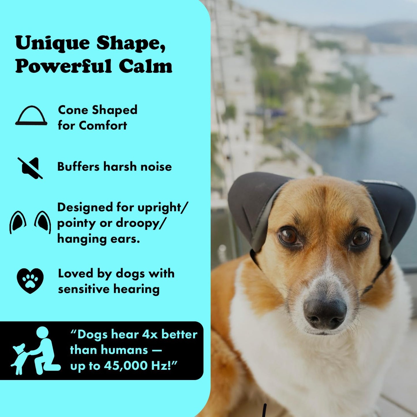 Doggie Hush Dog Headphones - Dog Ear Muffs Noise Protection, Noise Canceling, Calming Ear Covers for Anxiety Relief, for Fireworks and Thunder - Large