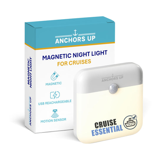 Cruise Cabin Night Light with Motion Sensor USB Rechargeable – LED Motion Sensor Light – Magnetic – Warm White – Cruise Essentials by AnchorsUp