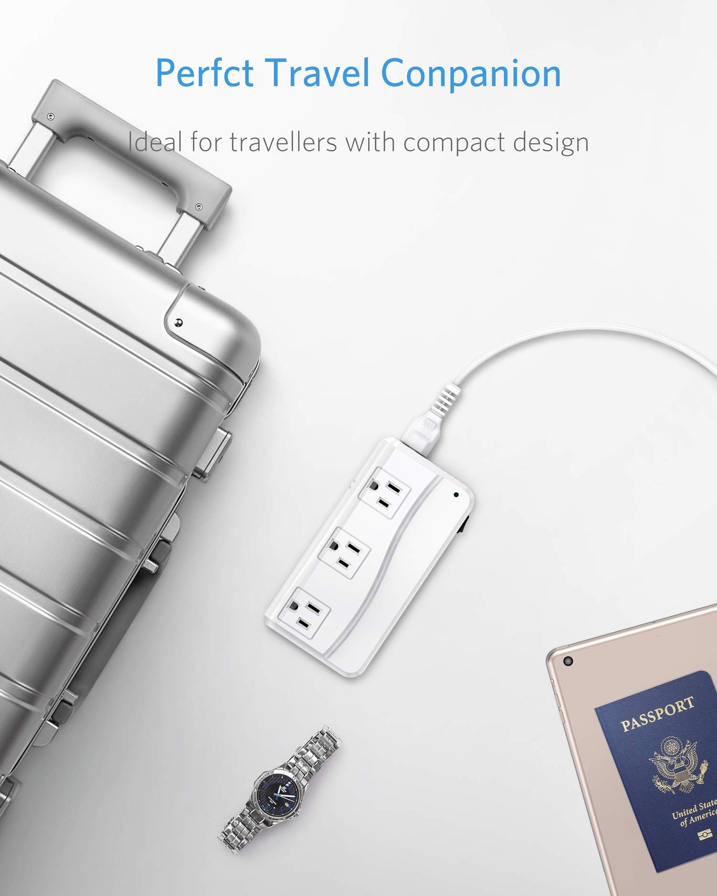 BESTEK 220v to 110v Voltage Converter, US to Europe Converter for Hair Straightener/Curling Iron, Power Converter for European Travel, (US/AU/EU/UK/India/South Africa Universal Plug Adapter)