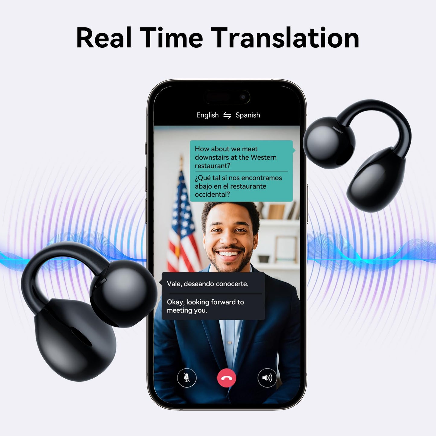 AI Translation Earbuds Real Time, 164 Languages B0FDQNNLKK
