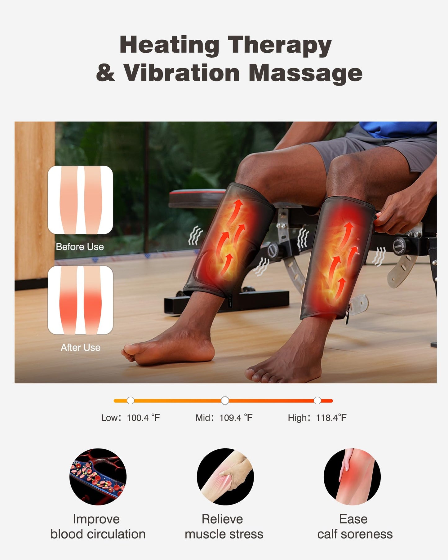 Leg Massager for Circulation and Pain Relief, Cordless Air Compression Calf Massager with Free Extension Piece for Leg, Calf, Thigh and Arm, Gifts for Dad Mom Men Women, Relax for Gym Office Home
