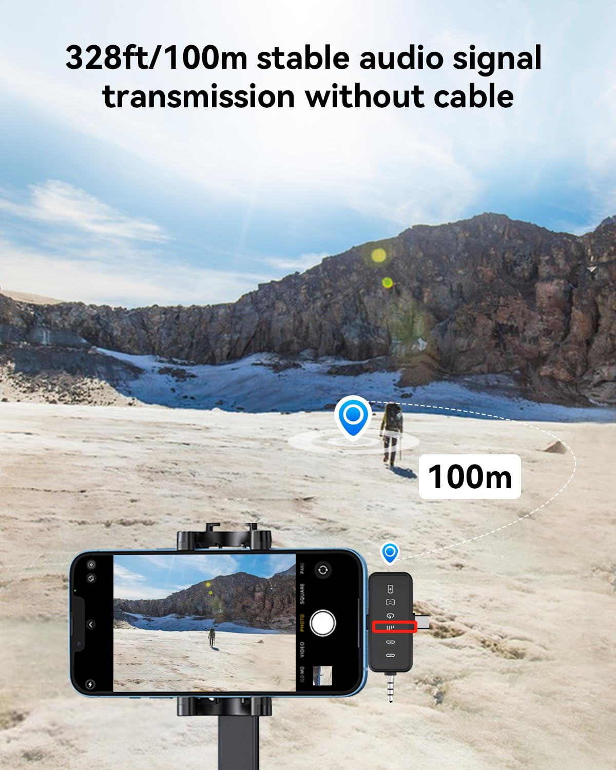 PQRQP 3-in-1 Mini Microphone for iPhone/Android/Camera, Hi-Fi Audio, 48kHz/24-bit, Wireless Microphones, 328ft Range, 20H Battery, Lapel Mic with Noise Reduction for Live Streaming, TikTok, YouTube