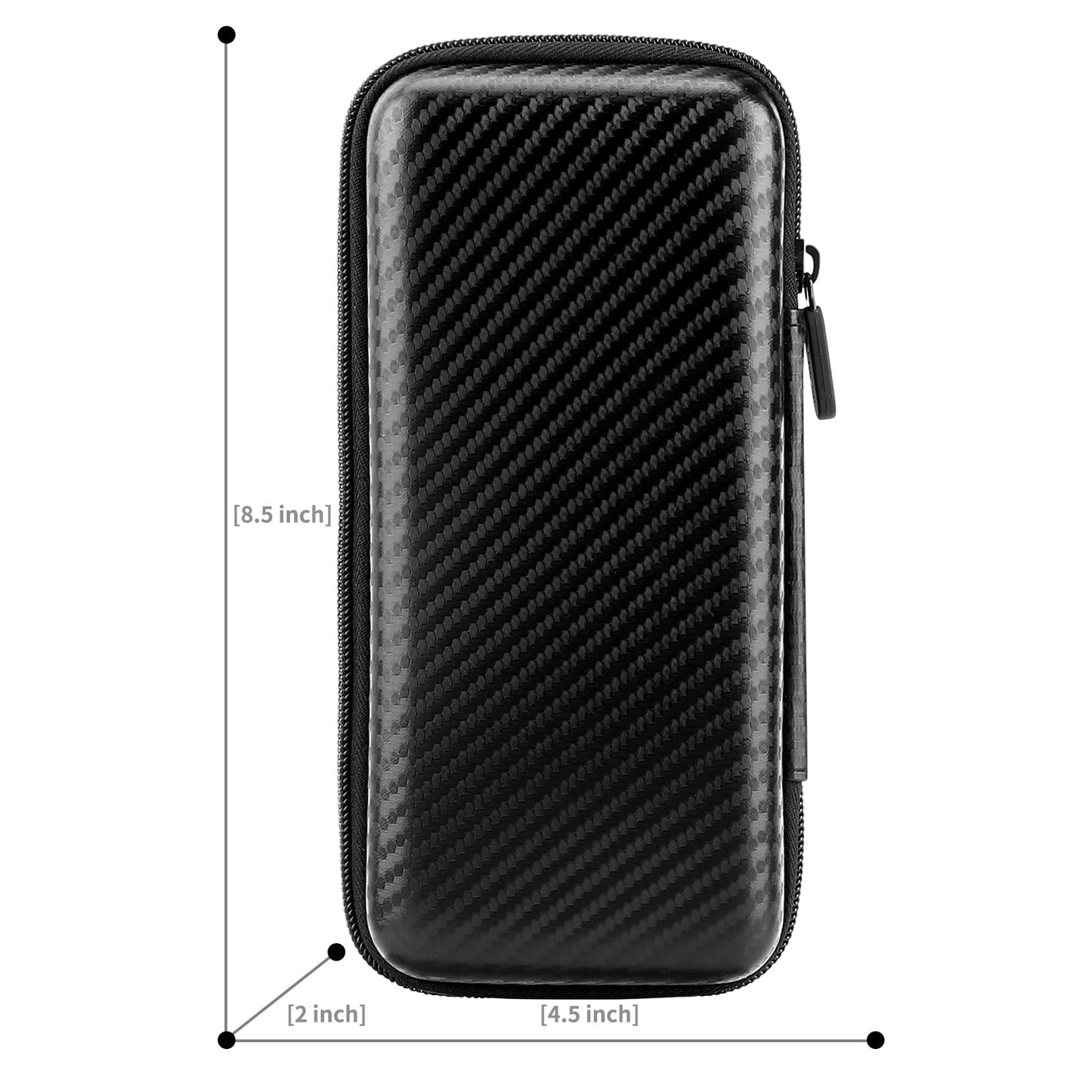 iMangoo Shockproof Travel Essentials Organizer Charger Case, Space-Optimized Zipper Electronics Accessories Pouch Tech Cord Cable Adapter Power Bank Storage for Women Men, 8.5x4.5x2 in (Fiber Black)