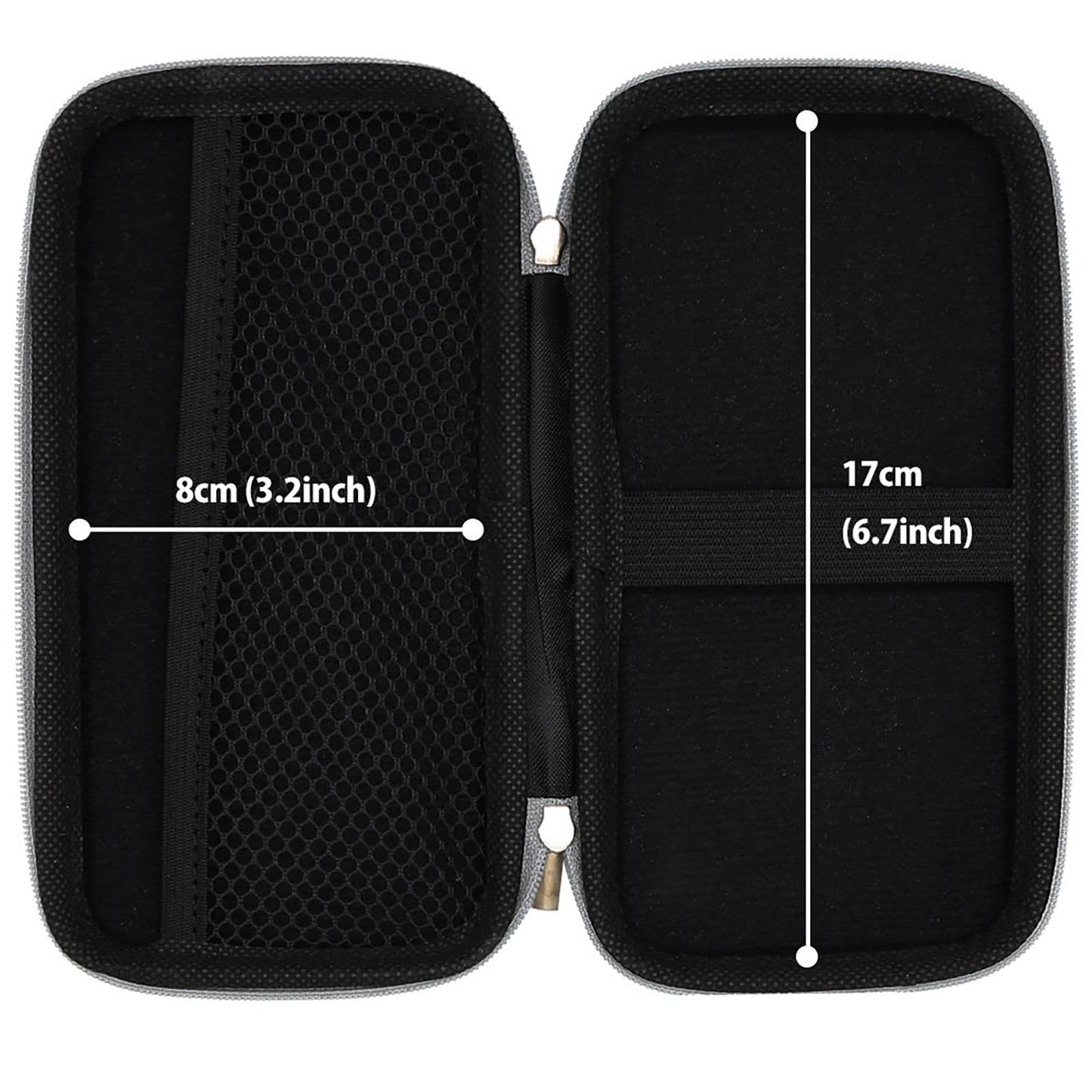 iMangoo Shockproof Travel Essentials Organizer Charger Case, Space-Optimized Small Zipper Electronics Accessories Pouch Tech Cord Cable Power Bank Storage for Women Men, 6.5x3.2x1 In (Silver)