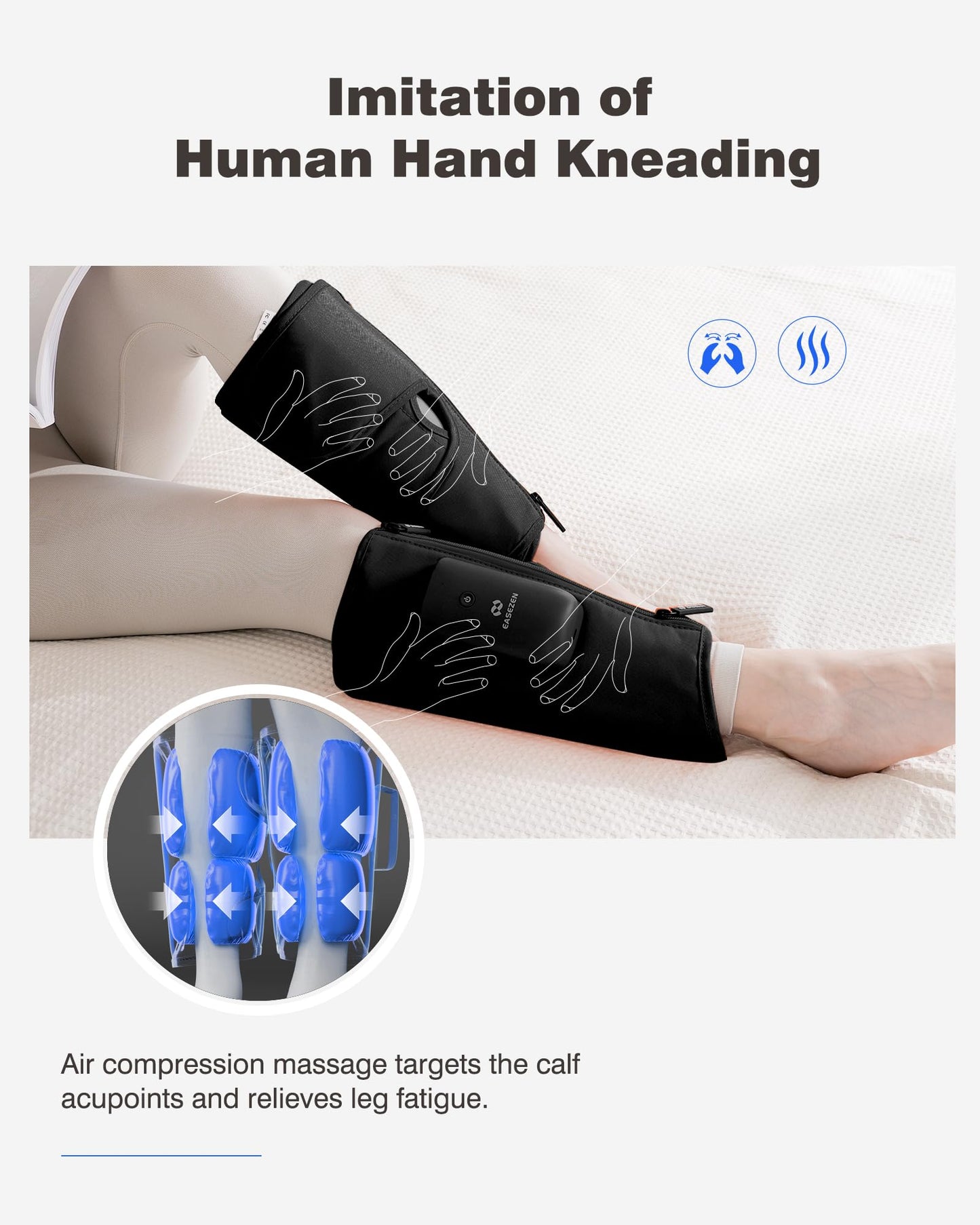 Leg Massager for Circulation and Pain Relief, Cordless Air Compression Calf Massager with Free Extension Piece for Leg, Calf, Thigh and Arm, Gifts for Dad Mom Men Women, Relax for Gym Office Home