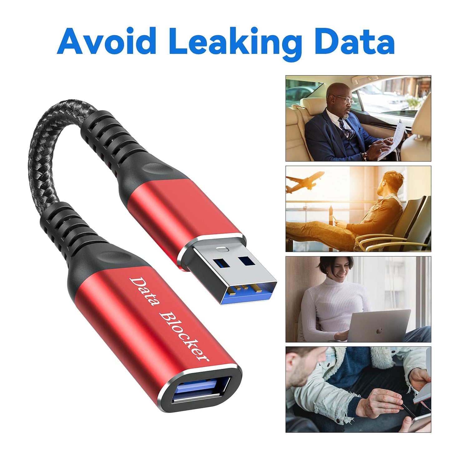 ZIYUETEK USB Data Blocker, Charge-Only Adapter USB Blocker(2PCS), Provide Safe and high-Speed Charging, Protect Against Juice Jacking, Hacking