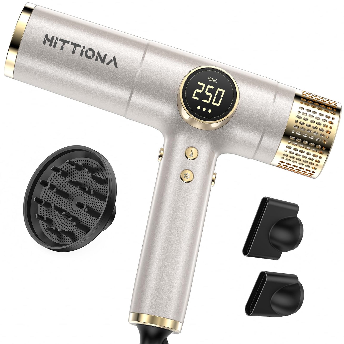 Dual Voltage Travel Hair Dryer with Diffuser - 2000W High-Speed Ionic Diffuser Hair Dryers for Women, Fast Drying, Low Noise, Lightweight, No Heat Damage, European Travel 110V-120V/220V-240V