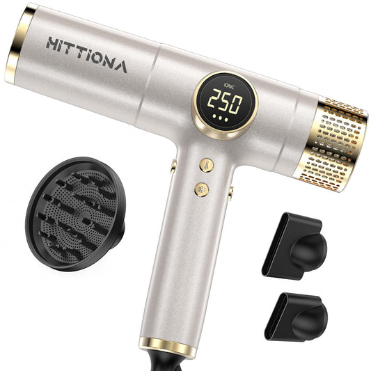 Dual Voltage Travel Hair Dryer with Diffuser - 2000W High-Speed Ionic Diffuser Hair Dryers for Women, Fast Drying, Low Noise, Lightweight, No Heat Damage, European Travel 110V-120V/220V-240V