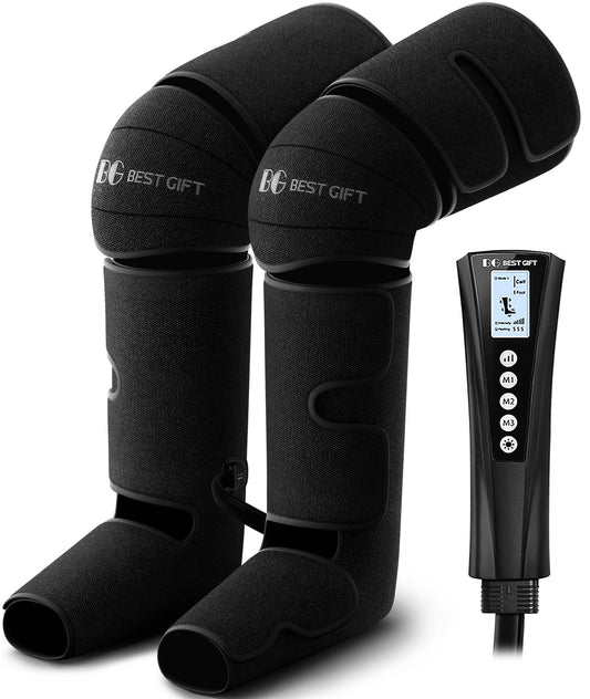 Bestgift Christmas Gifts for Men, Women, Mom, Dad, Mother's Day, Father's Day, Air Compression Massager with Heat for Foot, Leg, Calf, Thigh, Knee, Helpful for Muscle Fatigue, Cramps, Swelling, Edema