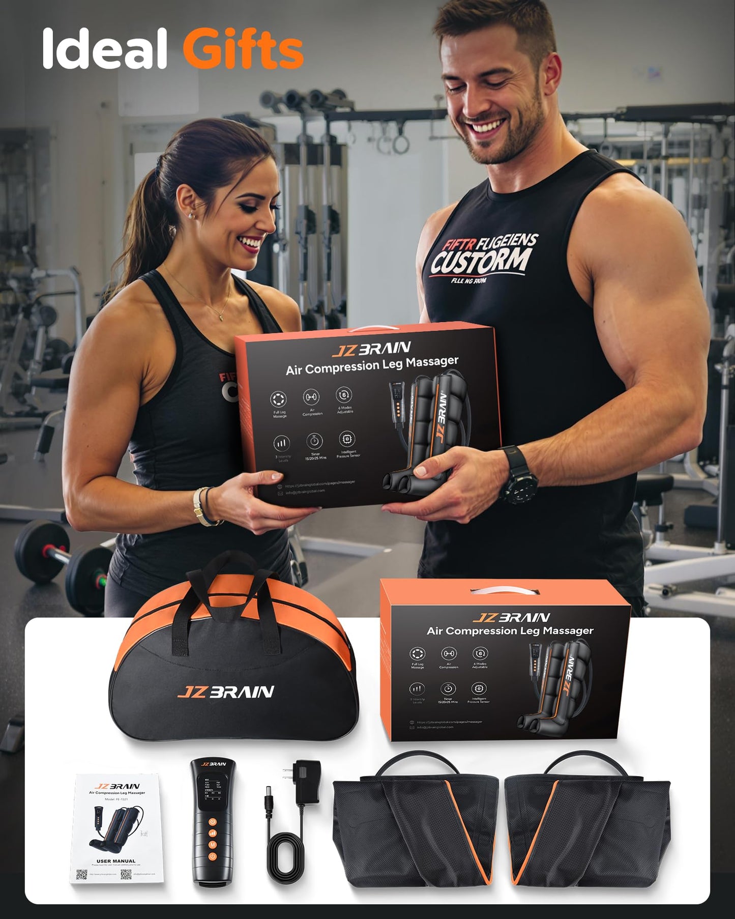JZBRAIN Sequential Air Compression Recovery System : Professional Full Leg Compression Boots for Circulation and Pain Relief - Sequential Device for Muscle Relaxation - Gifts for Athletes, Women, Men