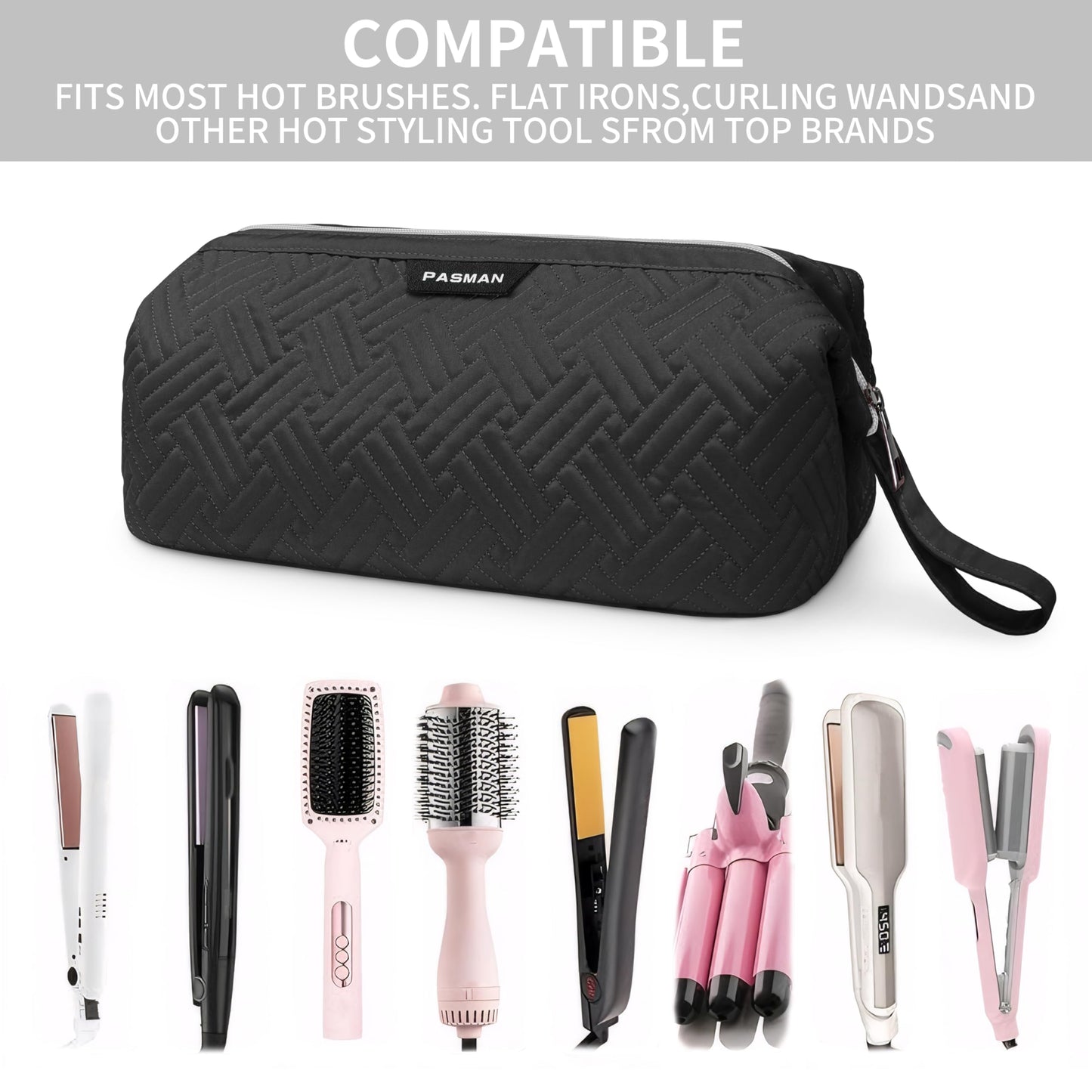Shark Flex Style Case,Hair Tools Travel Organizer, Holds FlexFusion Attachments, Blow Dryer, Curling Iron, Styling Tools (Black)